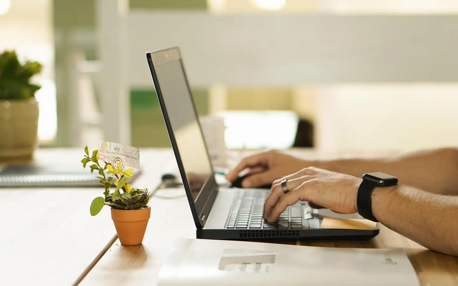 Online, connection and laptop